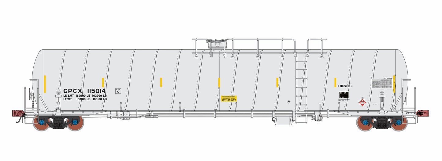 CPCX 33,700 GALLON I-HEXENE SPIRAL TANK CAR — CREAM