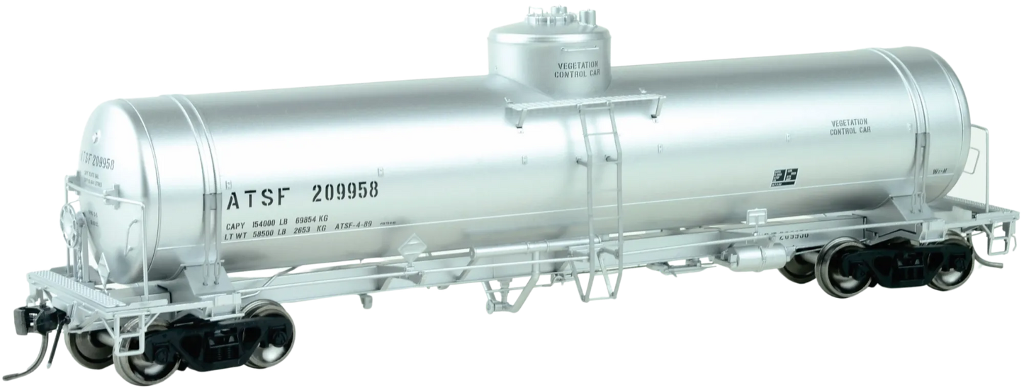 ATSF VEGETATION CONTROL GATC TANK CAR SILVER COLOR 1960S-1990S