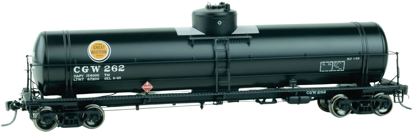 CHICAGO GREAT WESTERN BLACK GATC TANK CAR 1955-1970