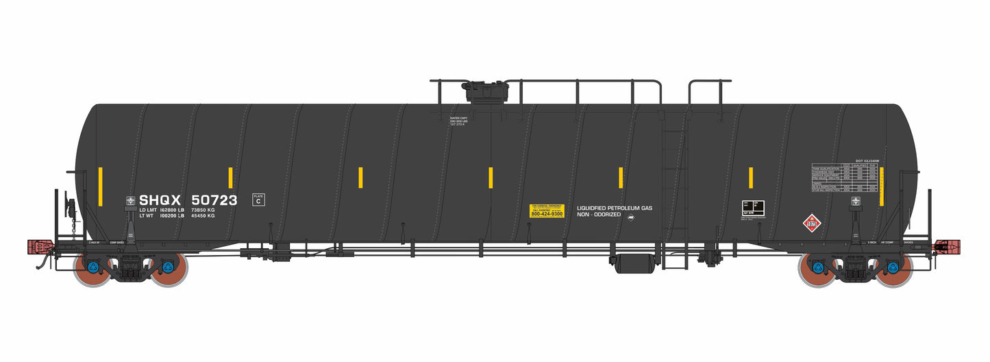 SHQX 33,700 GALLON LIQUIFIED PETROLEUM GAS (LPG) SPIRAL TANK CAR - BLACK
