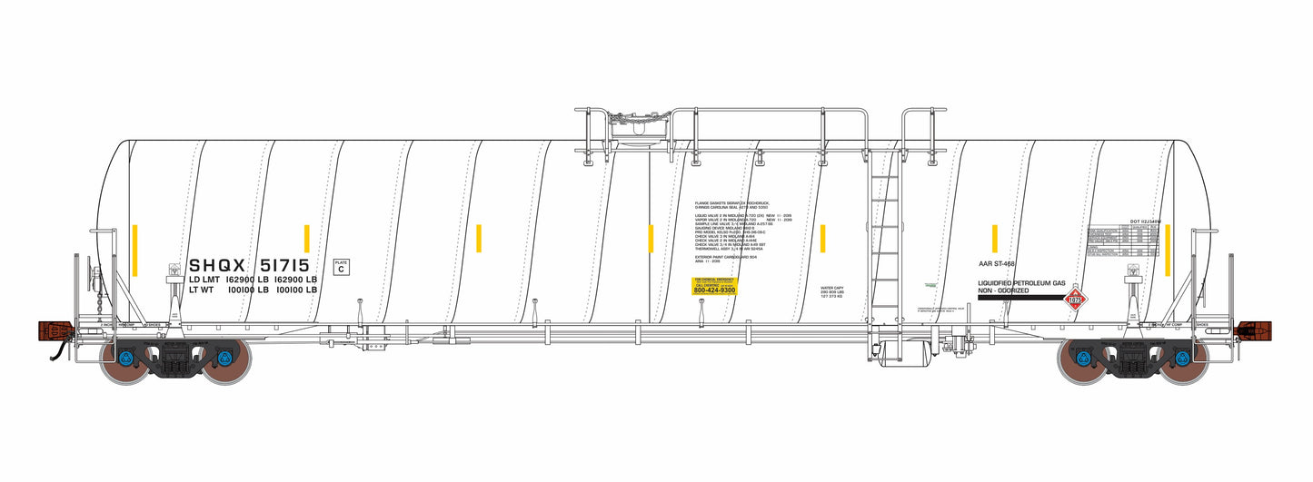 SHQX 33,700 GALLON LIQUIFIED PETROLEUM GAS (LPG) SPIRAL TANK CAR