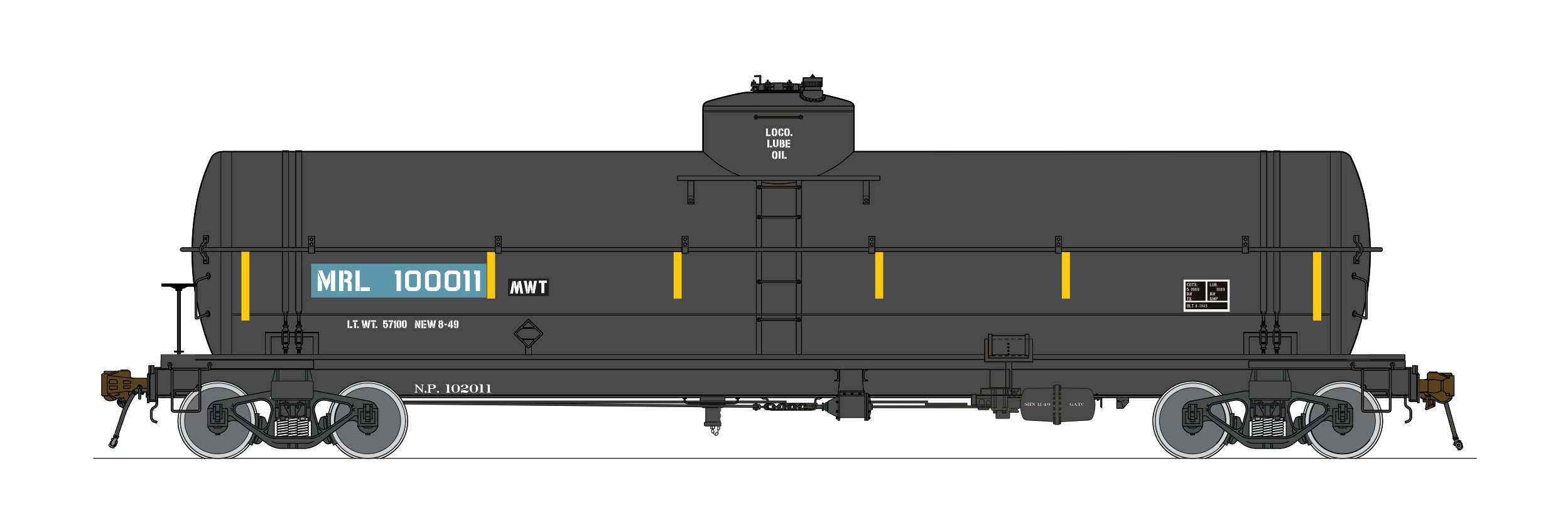 Montana Rail Link Locomotive Lube Oil Gatc Tank Car 1987 To 2001 – Roka 