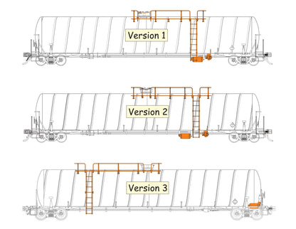 SHQX Liquified Petroleum Gas (LPG) Spiral Tank Car. White. Version 1