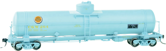 CHICAGO GREAT WESTERN LIGHT BLUE LUBE OIL LOADING GATC TANK CAR 1955-1970