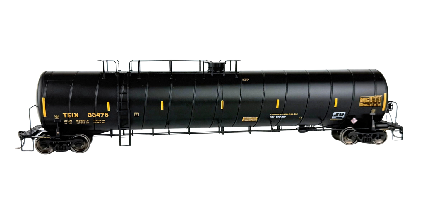TEIX Liquified Petroleum Tank Car (LPG) Spiral Tank Car. Black. Version 3