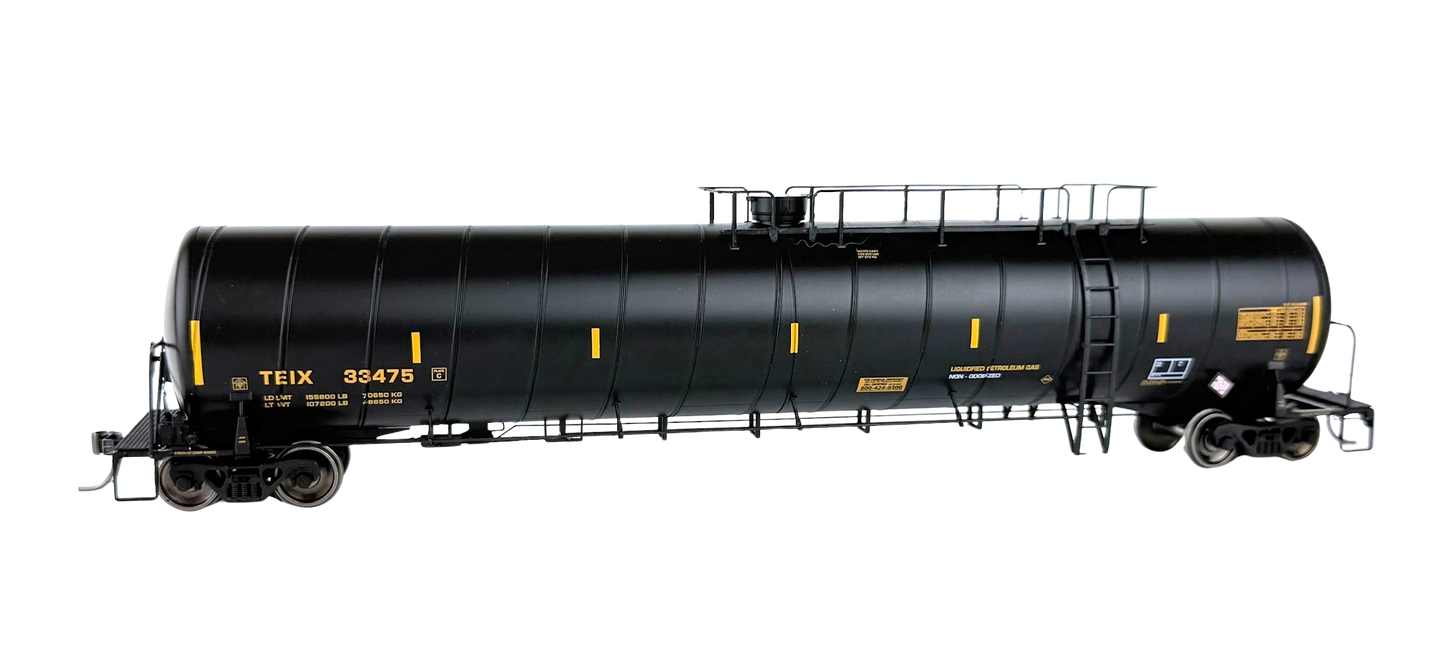 TEIX Liquified Petroleum Tank Car (LPG) Spiral Tank Car. Black. Version 3