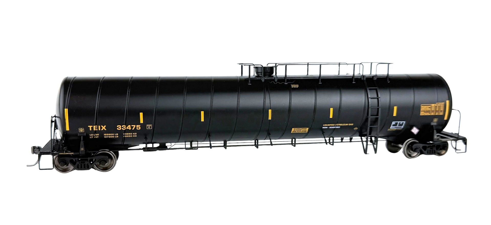 TEIX Liquified Petroleum Tank Car (LPG) Spiral Tank Car. Black